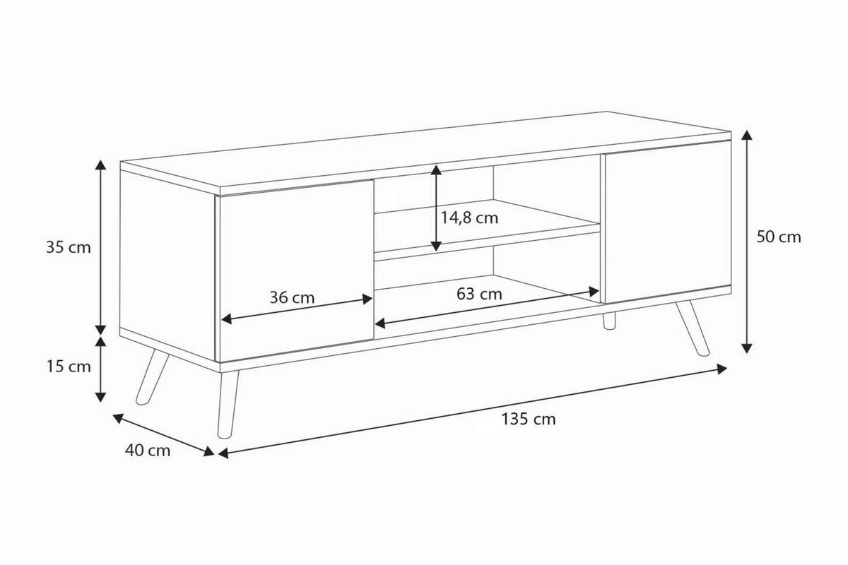 LOWBOARD Focus - Weiß, Holzwerkstoff (40/50/135cm) - RAUMHIRSCH FURNITURE