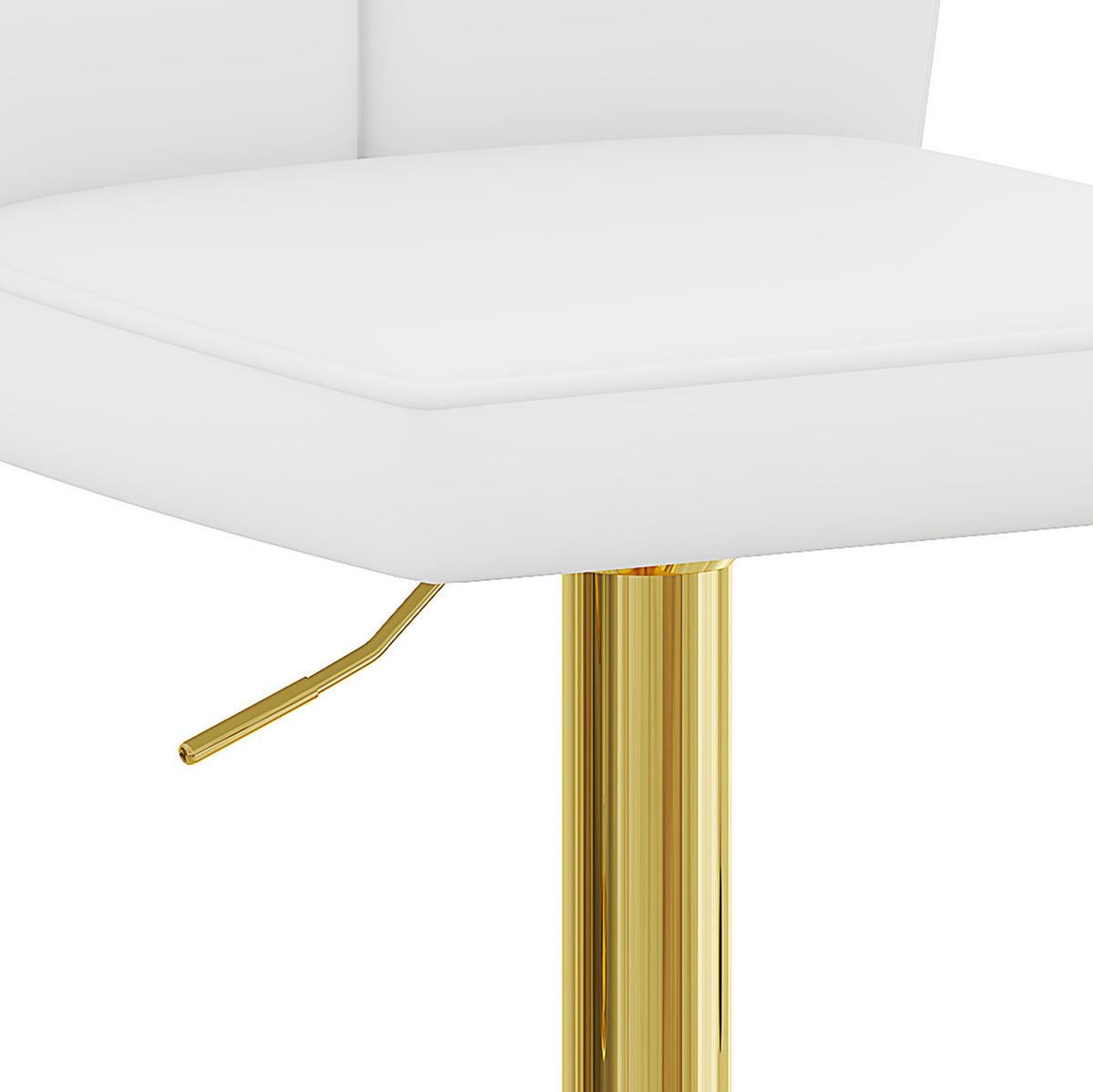 BARHOCKER 2er-Set höhenverstellbar drehbar Weiß Gold - Weiß, Metall (44/117.5/44.5cm) - Meubliv