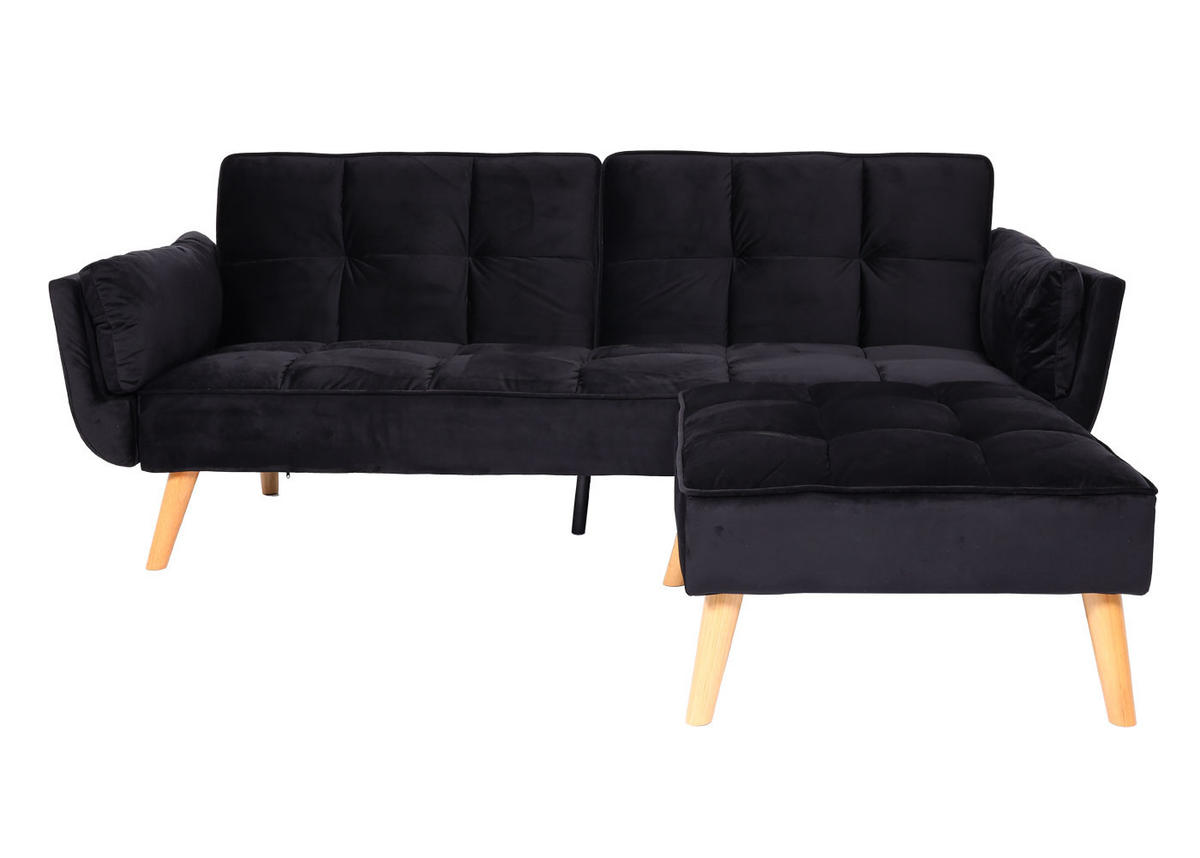 SCHLAFSOFA Schwarz - Schwarz, Textil (218/175cm) - MCW