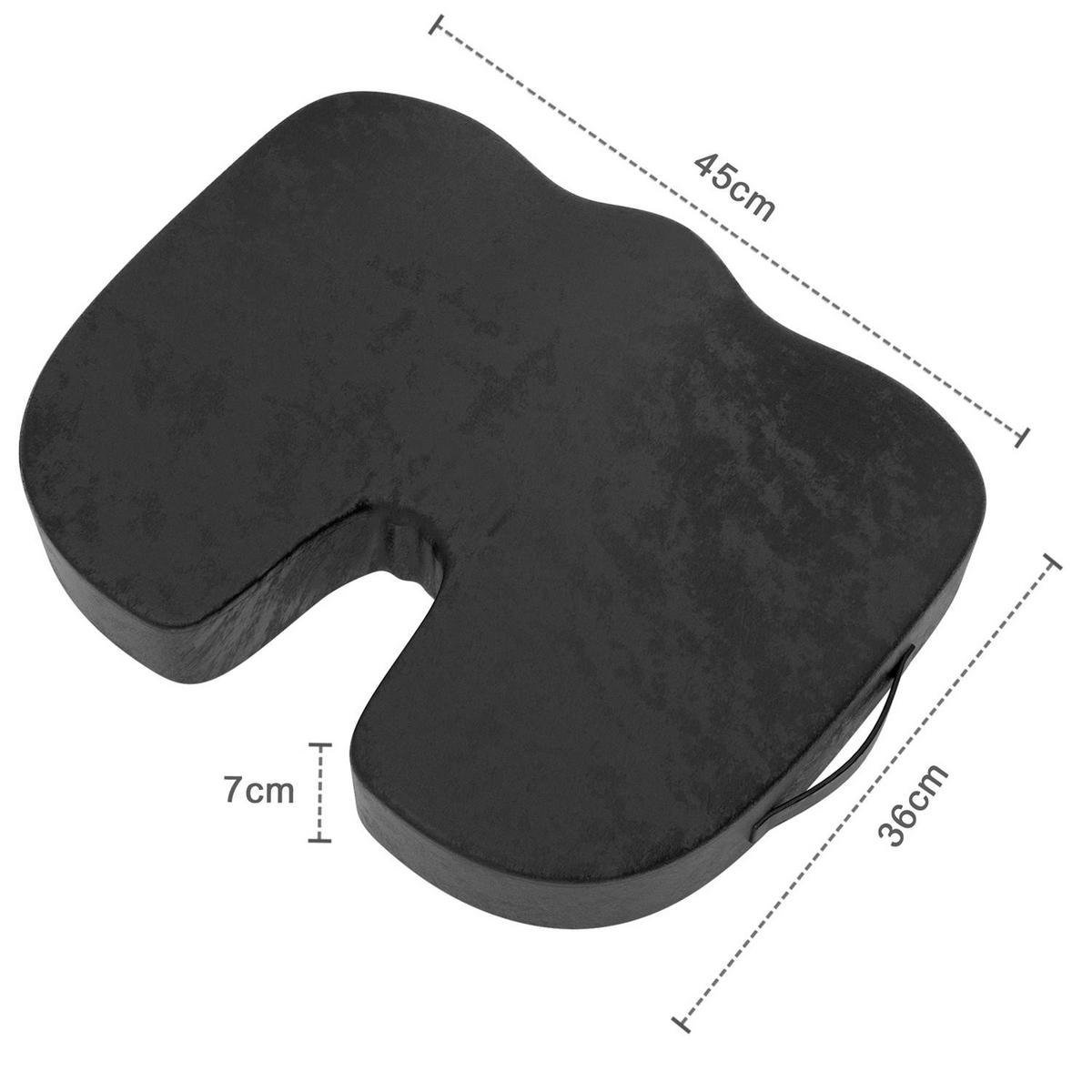 SITZKISSEN aus Memoryschaum (Schwarz) - Schwarz, Kunststoff (45/36/7cm) - Intirilife
