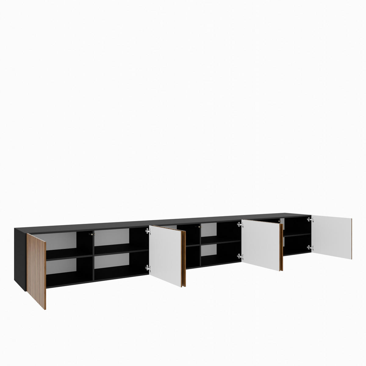 LOWBOARD LIVO 300/41/40 cm, Hängender TV-Schrank Schwarz / Eichefarben - Eichefarben/Schwarz, Holzwerkstoff (300/41/40cm) - MASSENO