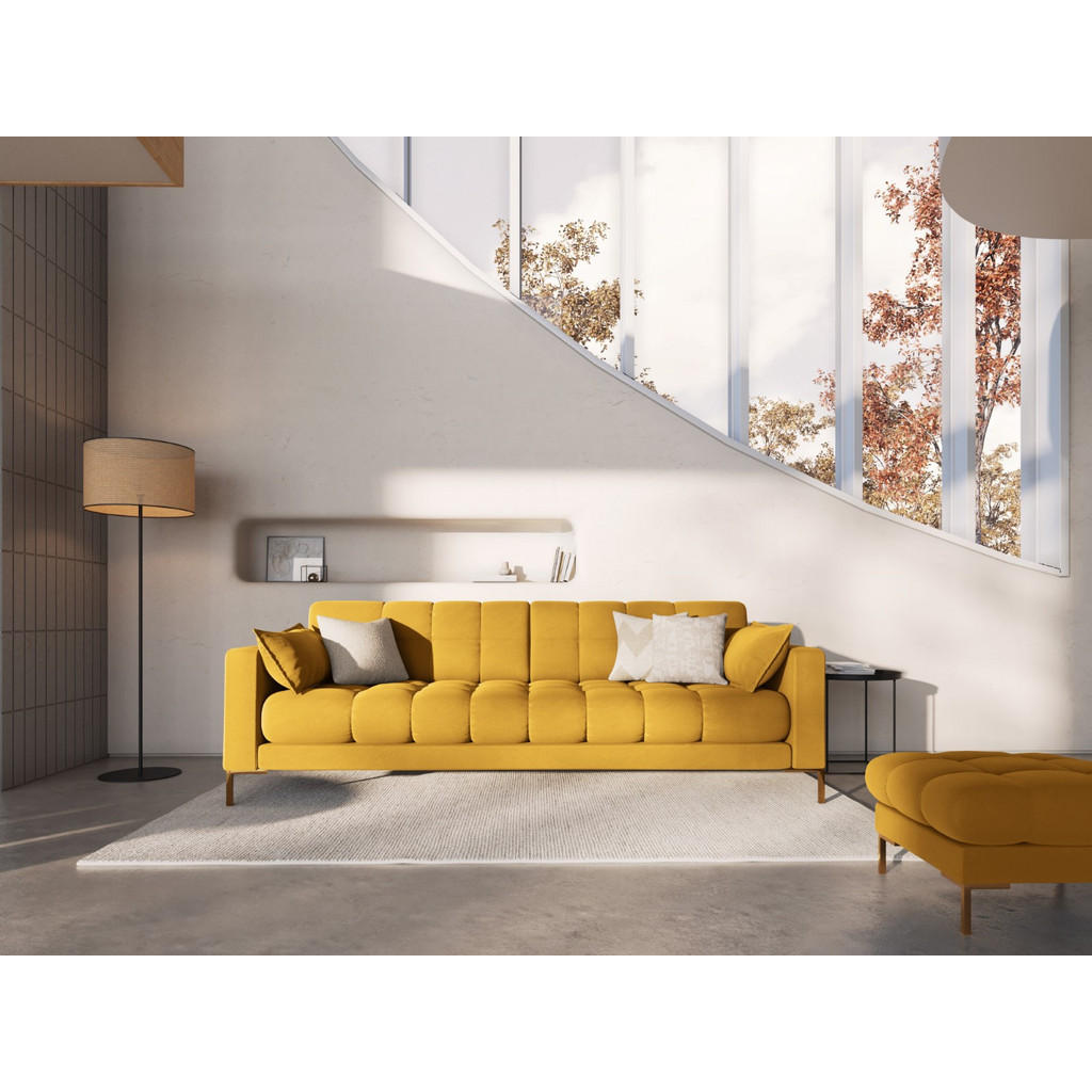 Thumbnail - Micadoni Sofa, Gelb, Textil, 4-Sitzer, 92x75x217 cm, Hergestellt in Europa, Oeko-Tex®, Wohnzimmer, Sofas & Couches, Sofa...