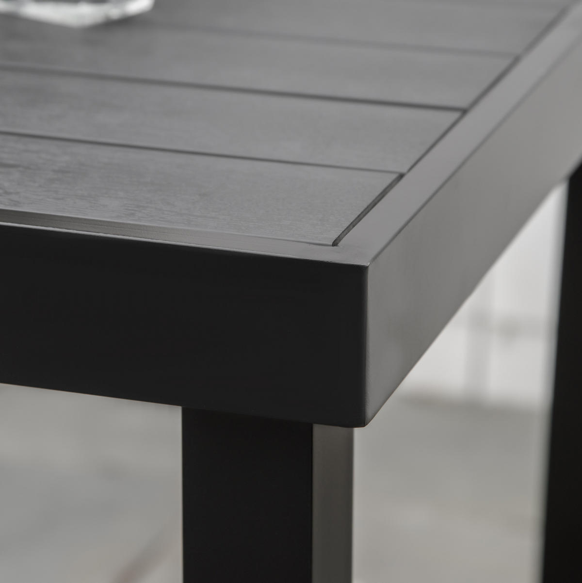 GARTENTISCH 78x78x74 cm Schwarze mit Holzoptik & Aluminiumrahmen - Naturfarben, Metall (78/78/74cm) - Modfu