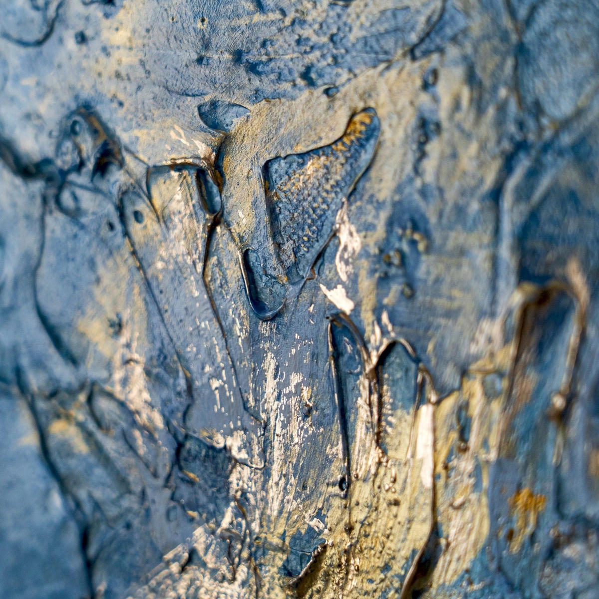 GEMÄLDE Neptun nachtleuchtend 70 cm - Blau, Holz (70/4cm) - YS-art gallery