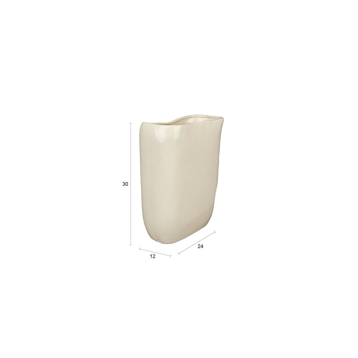 VASE Edna 24 cm Beige - Beige, Keramik (24cm) - Dutchbone