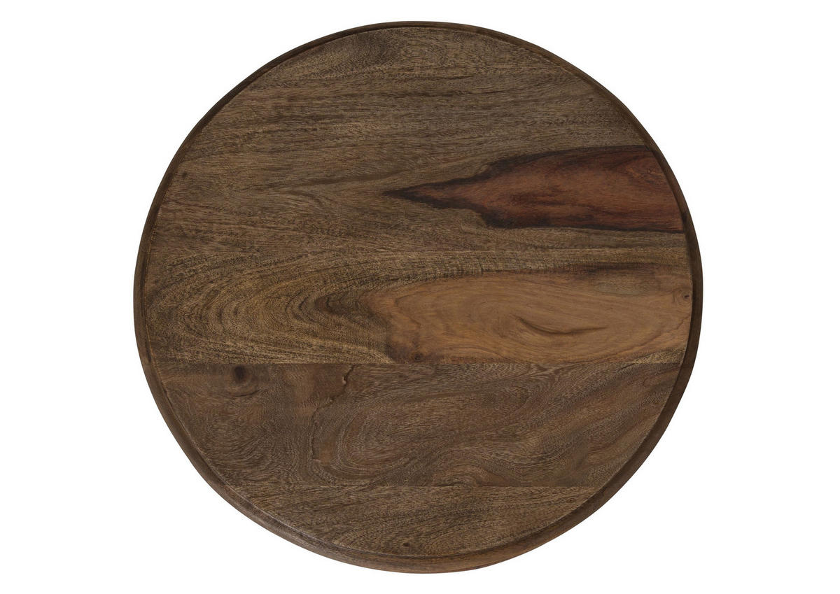 COUCHTISCH Sheesham rund Ø 60 cm grau geölt LEEDS #05 - Grau, Holzwerkstoff (60/60/46cm) - Massivmoebel24