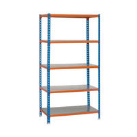 SCHWERLASTREGAL Big Metal Shark HxBxT 200 x 120 x 50 cm Fachlast 200 kg Blau-Orange - Gelb, Metall (120/200/50cm) - PROREGAL