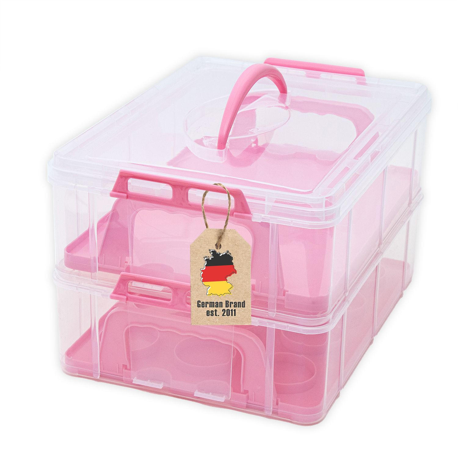 TRANSPORTBOX Behälter Kuchen - Pink, Kunststoff (26.1/21.2/36.1cm) - Intirilife