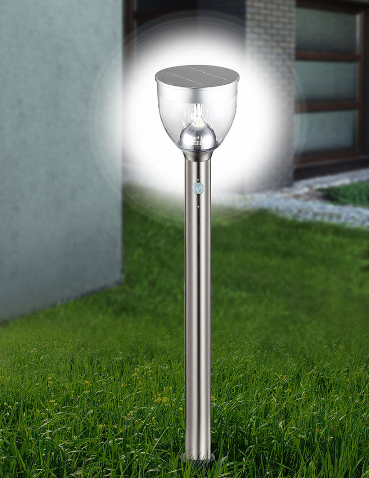 LED AUSSENLEUCHTE Edelstahl Silber - Silberfarben, Metall (15/15/95cm) - Globo Lighting