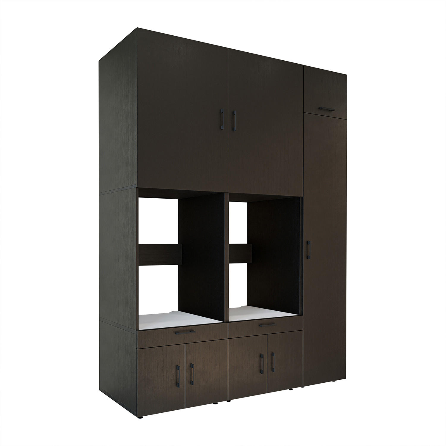 WASCHMASCHINENSCHRANK Serie 3 179cm Breit, 240cm Hoch - Schwarz, Holzwerkstoff (179/240/67cm)