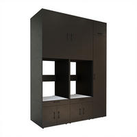 WASCHMASCHINENSCHRANK Serie 3 179cm Breit, 240cm Hoch - Schwarz, Holzwerkstoff (179/240/67cm)