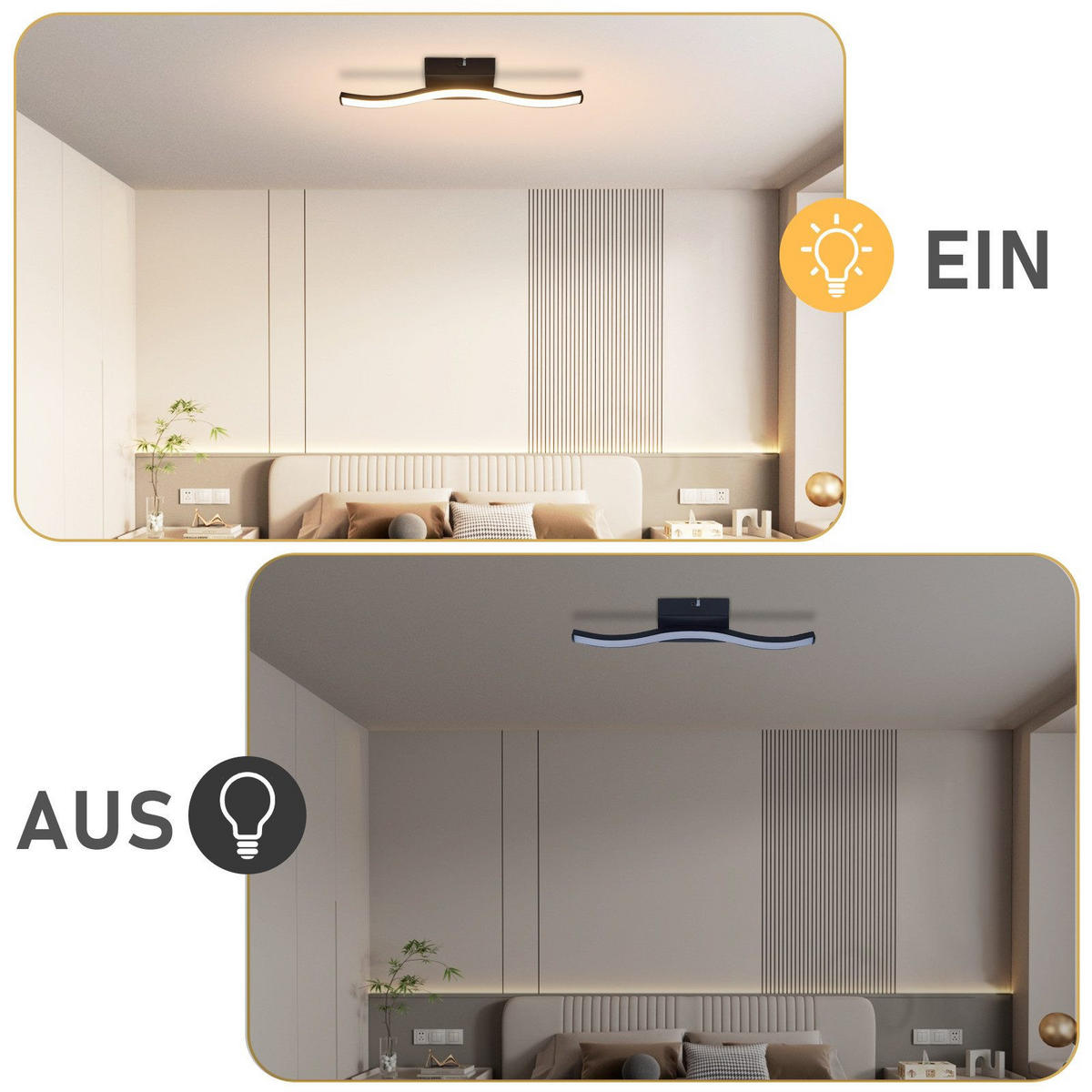 LED-DECKENLEUCHTE Leavitt 7/34.5/5.5cm - Schwarz, Kunststoff (34.5/7/5.5cm) - Nettlife