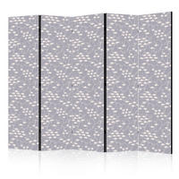 PARAVENT Beidseitig Bedruckter 5-tlg 225x172 cm Fischschwarm Boho - Grau, Holz/Textil (225/172/3cm) - Muralo