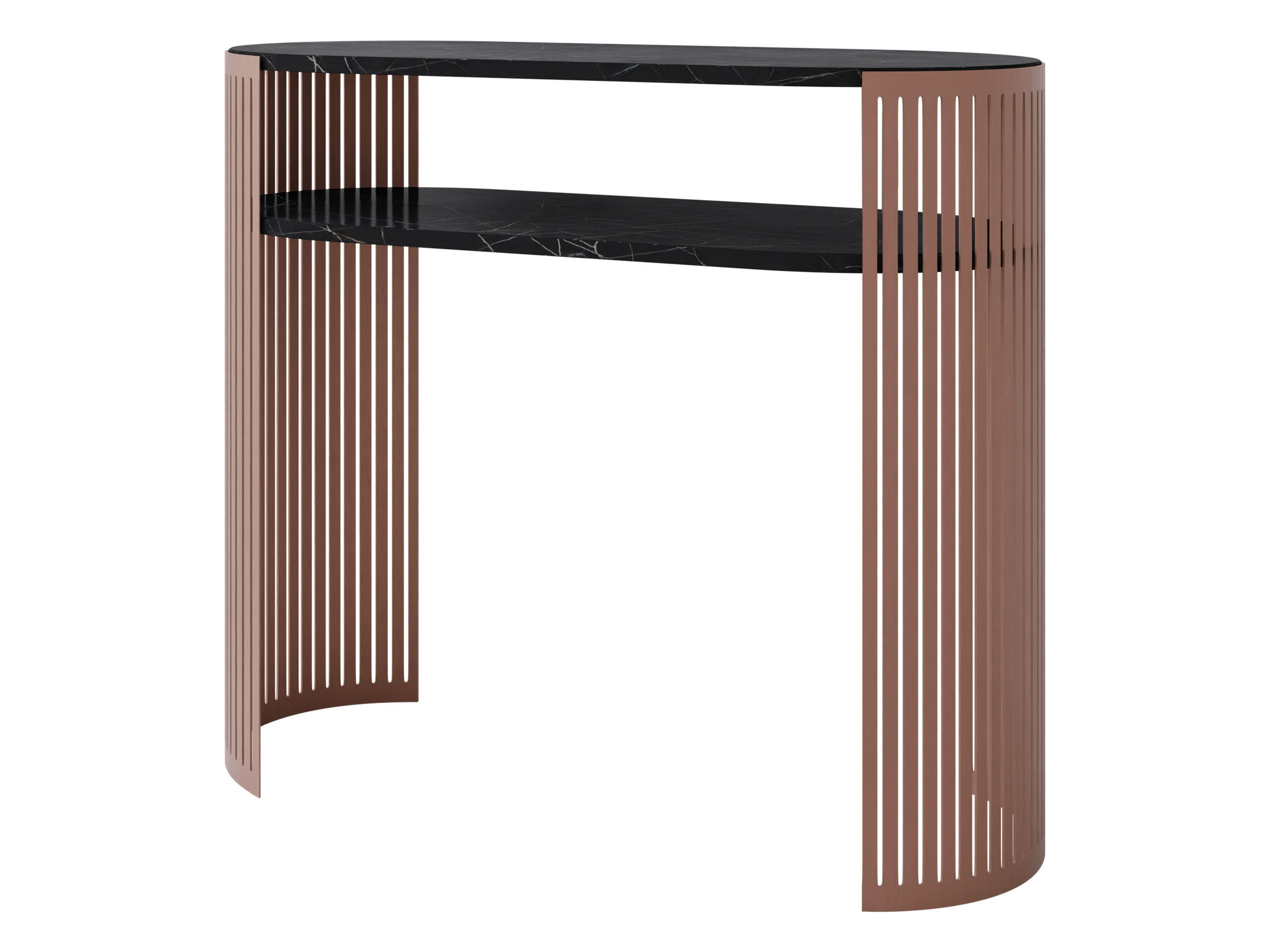 KONSOLENTISCH Fikoli Ember - Messingfarben/Schwarz, Holzwerkstoff/Metall (30/100/86cm) - MIRJAN24