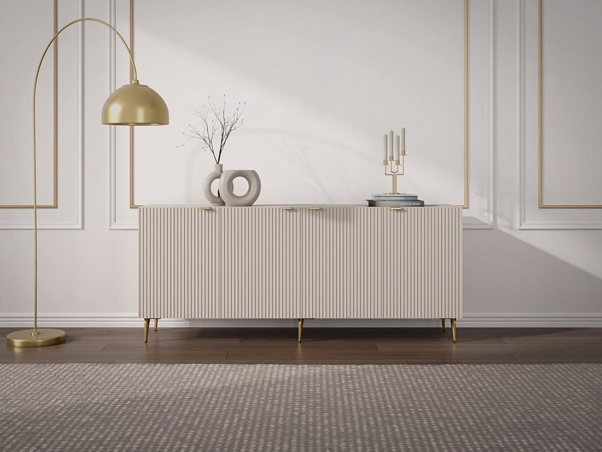 SIDEBOARD - 190cm x 45cm - MDF - beige - YESINIA - Beige, Holz (190/80/45cm) - Vente-Unique