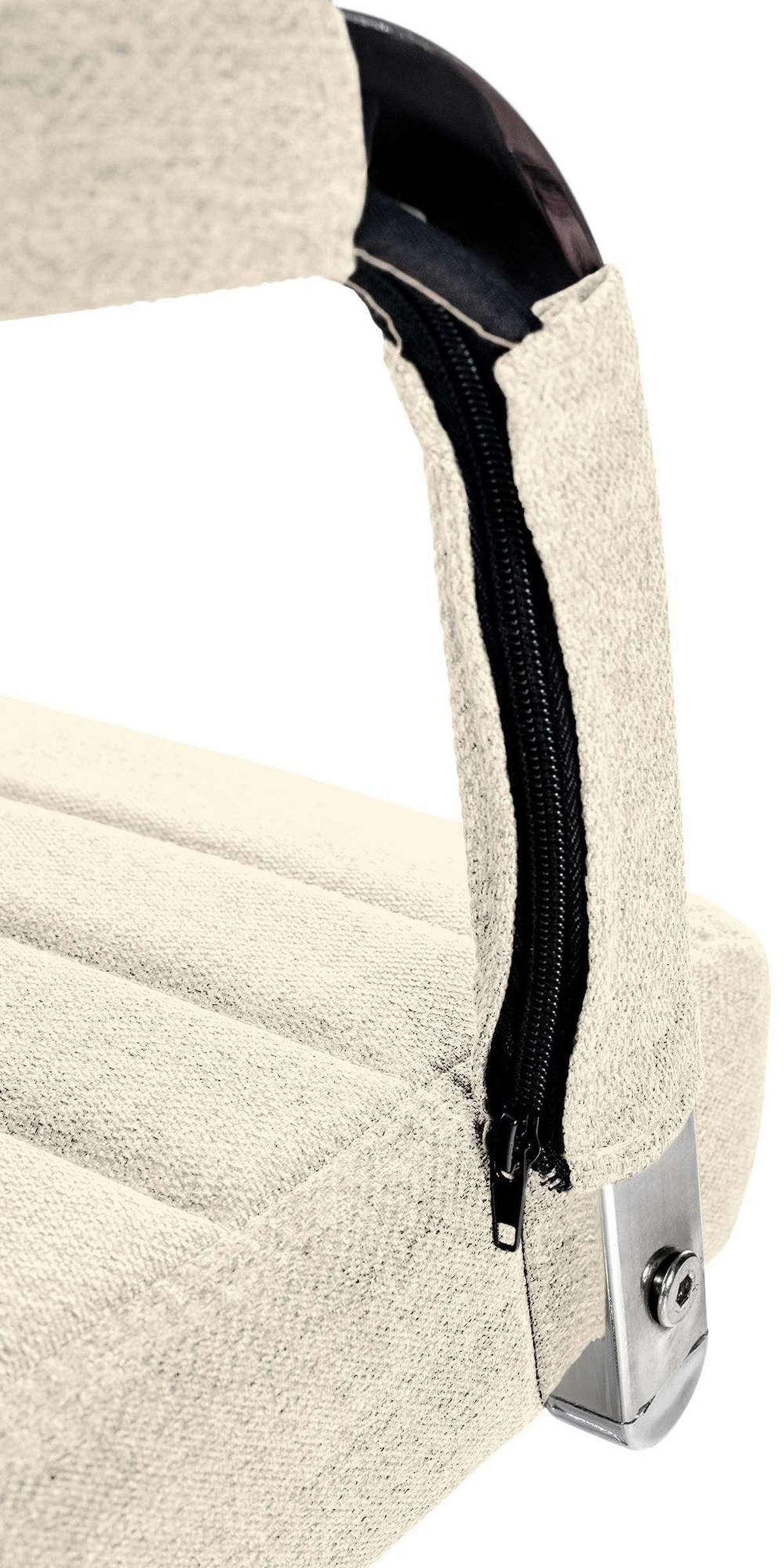 DREHSTUHL Stoff creme - Chromfarben/Creme, Textil/Metall (51/98/63cm) - CLP