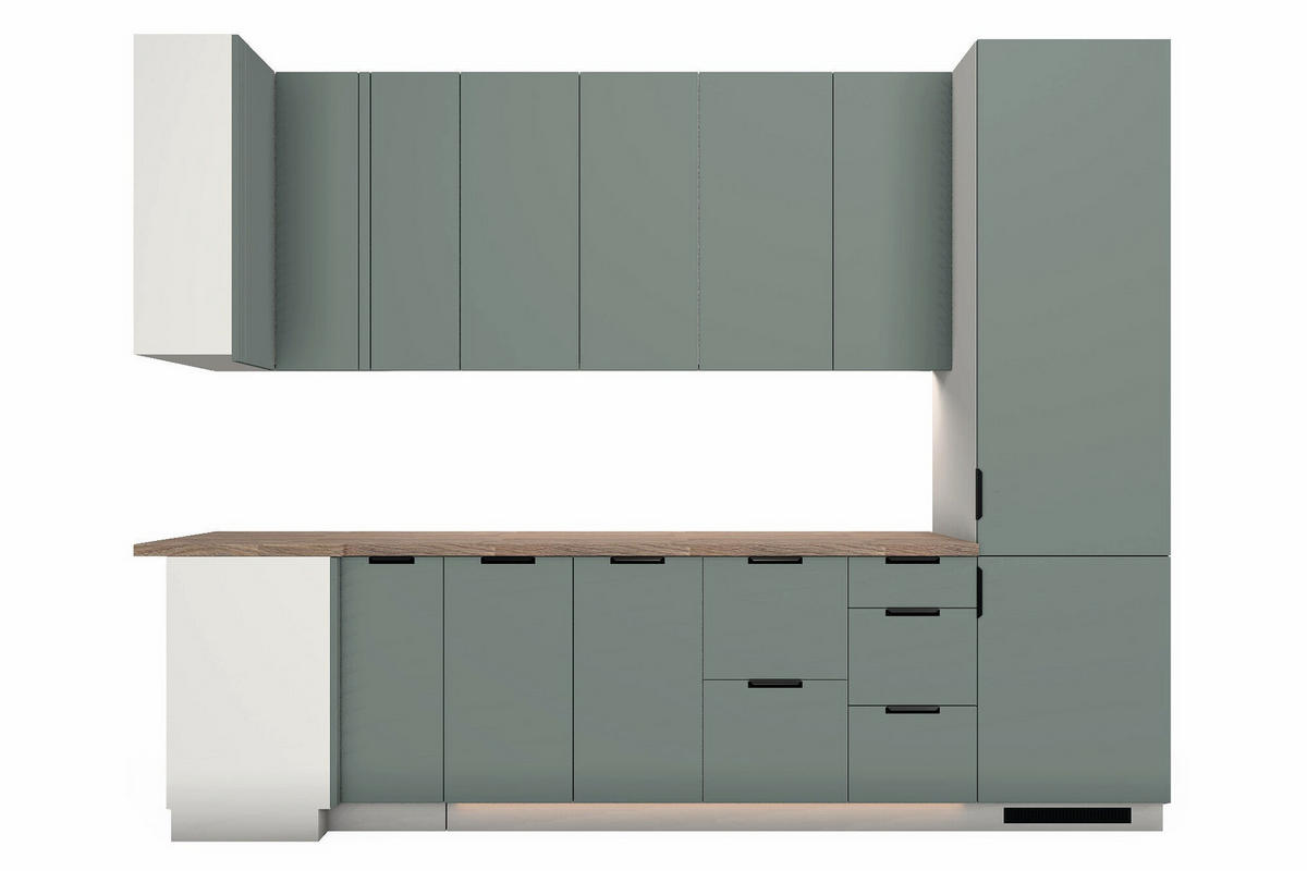 L-KÜCHE Sorento Grün & Weiß – 319 × 244 cm – KÜ-SORENTO6-001 - Grün, Holzwerkstoff (319/247/244cm) - ROYAL24_MARKT