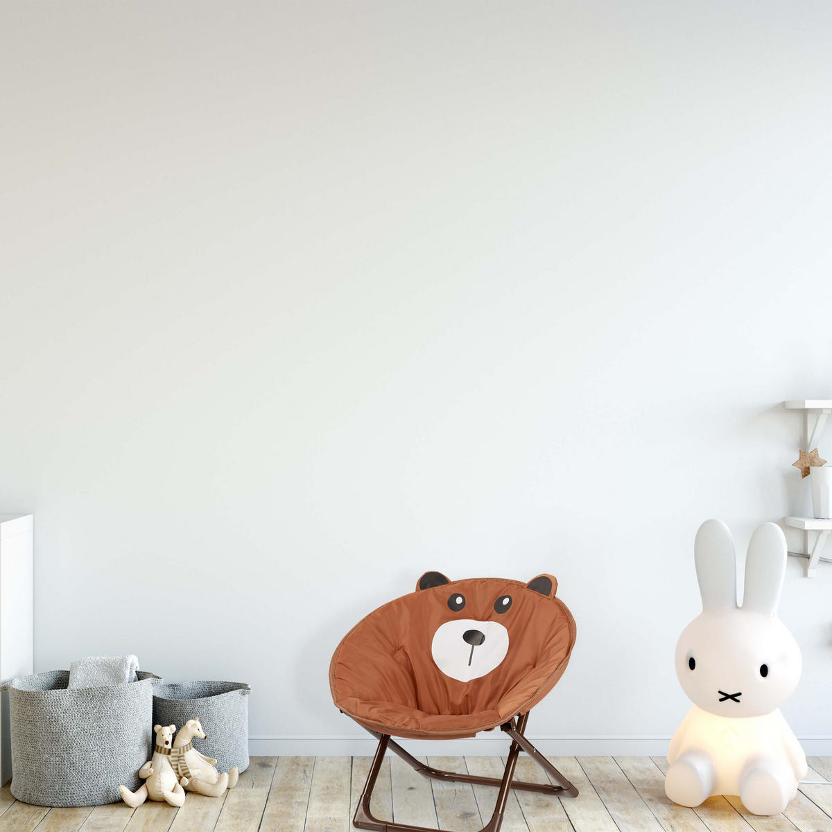 KINDERSTUHL Moonchair - Braun, Kunststoff/Textil (50/47/48cm) - Relaxdays