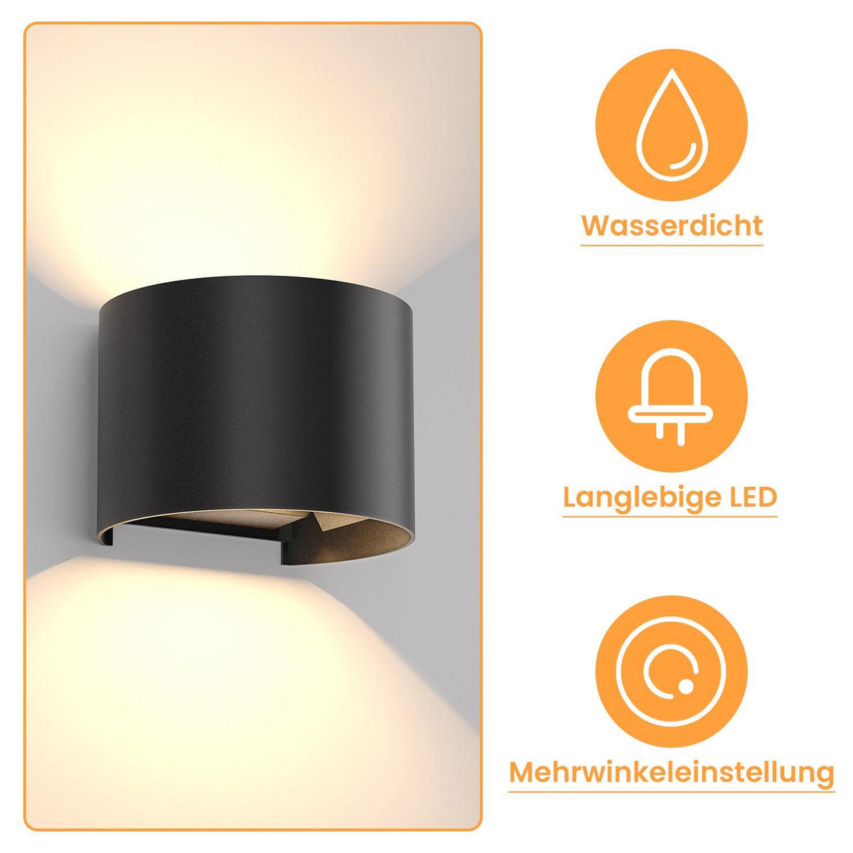 LED WANDLEUCHTE Herz - Schwarz, Metall (12/10/14cm) - Nettlife