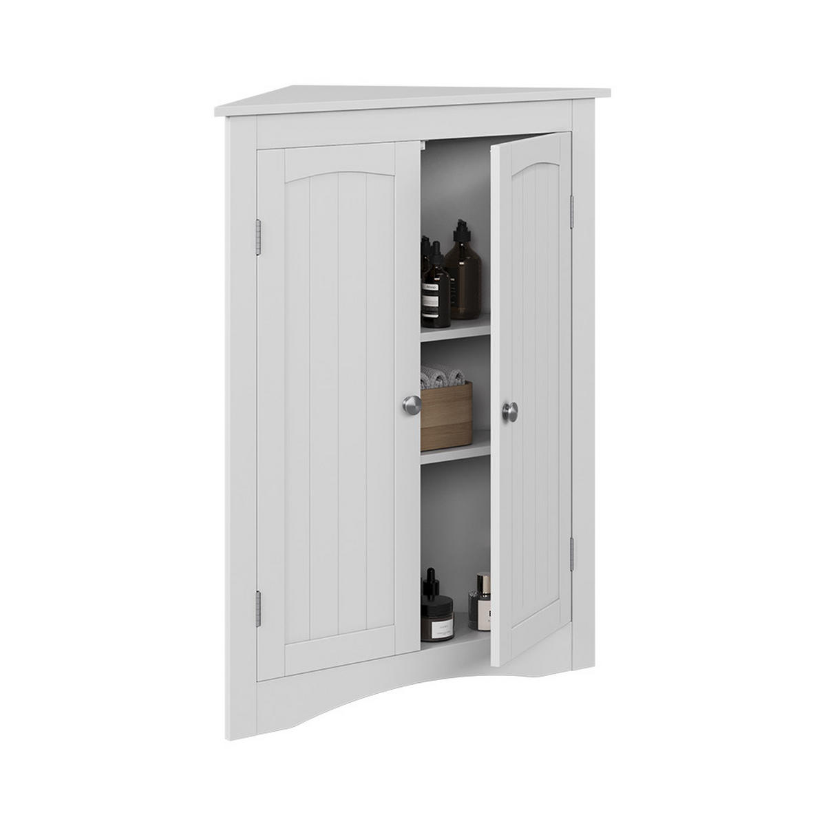 ECKSCHRANK Bianco Weiß 56 x 80 cm mit 2 Türen - Weiß, Holzwerkstoff (56/80/42cm) - Vicco