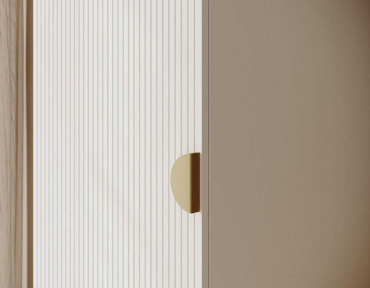 KLEIDERSCHRANK Moonir Weiß 50 cm - Goldfarben/Weiß, Holzwerkstoff/Metall (50/200.5/57cm) - Selsey