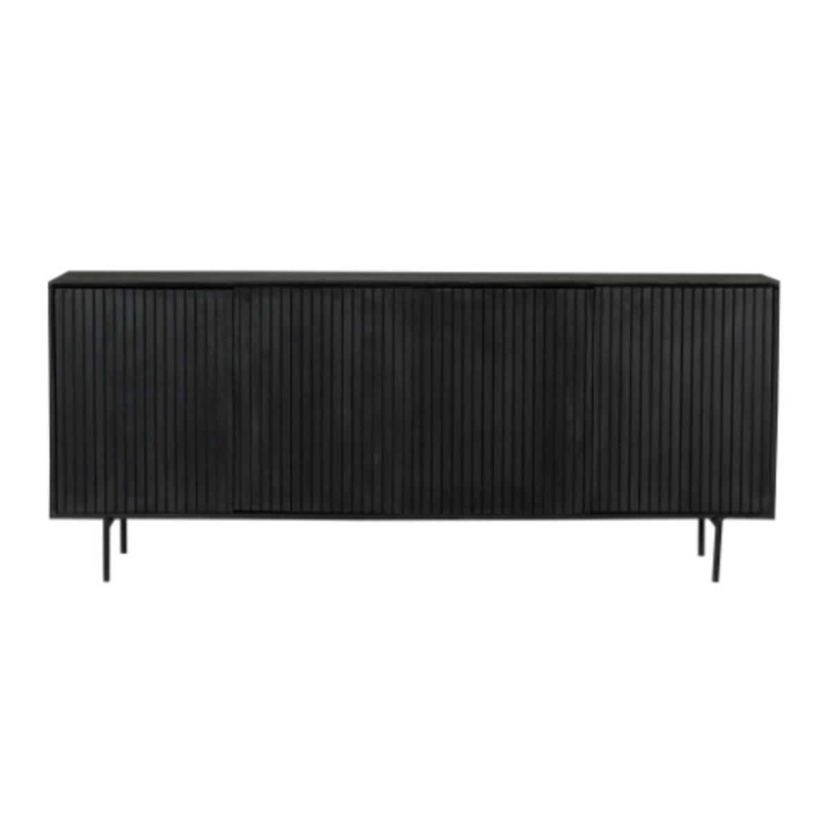 SIDEBOARD Dimora Mangoholz 210 cm / 45 cm Schwarz - Schwarz, Holz (210/85/45cm) - Villa Möbel