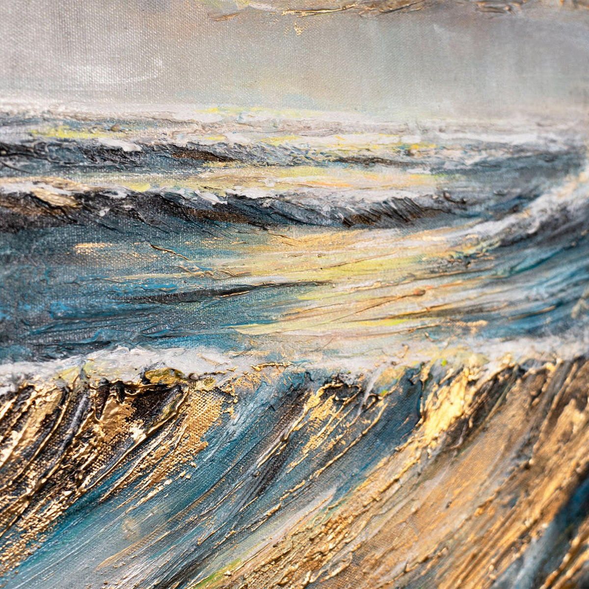 GEMÄLDE Wellengang auf Keilrahmen 115x50 cm - Multicolor, Holz (115/50cm) - YS-art gallery