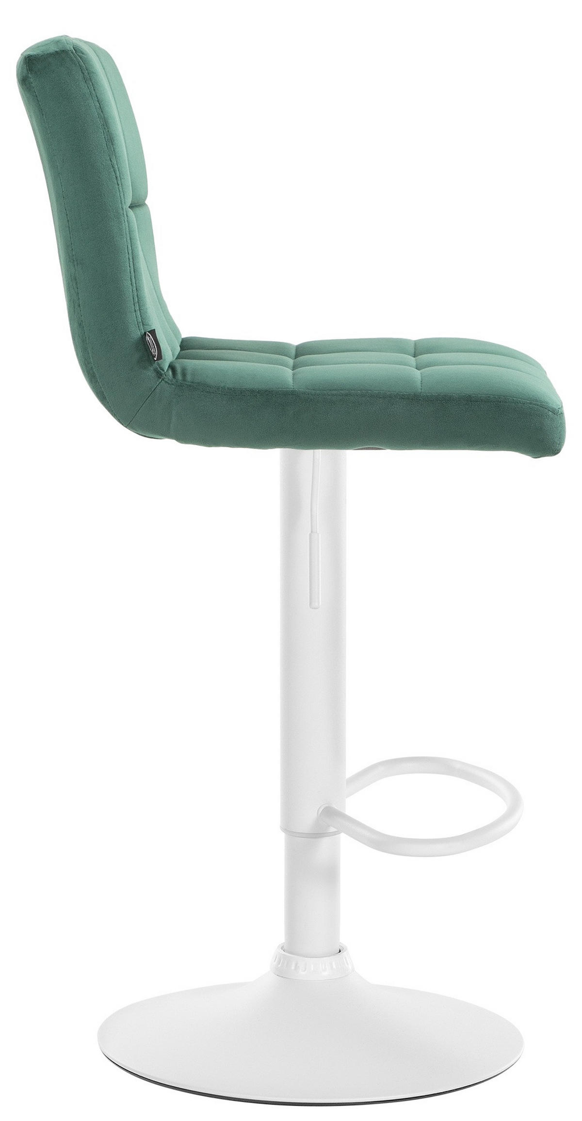 BARHOCKER Samt grün - Weiß/Grün, Textil/Metall (46/94/47cm) - CLP