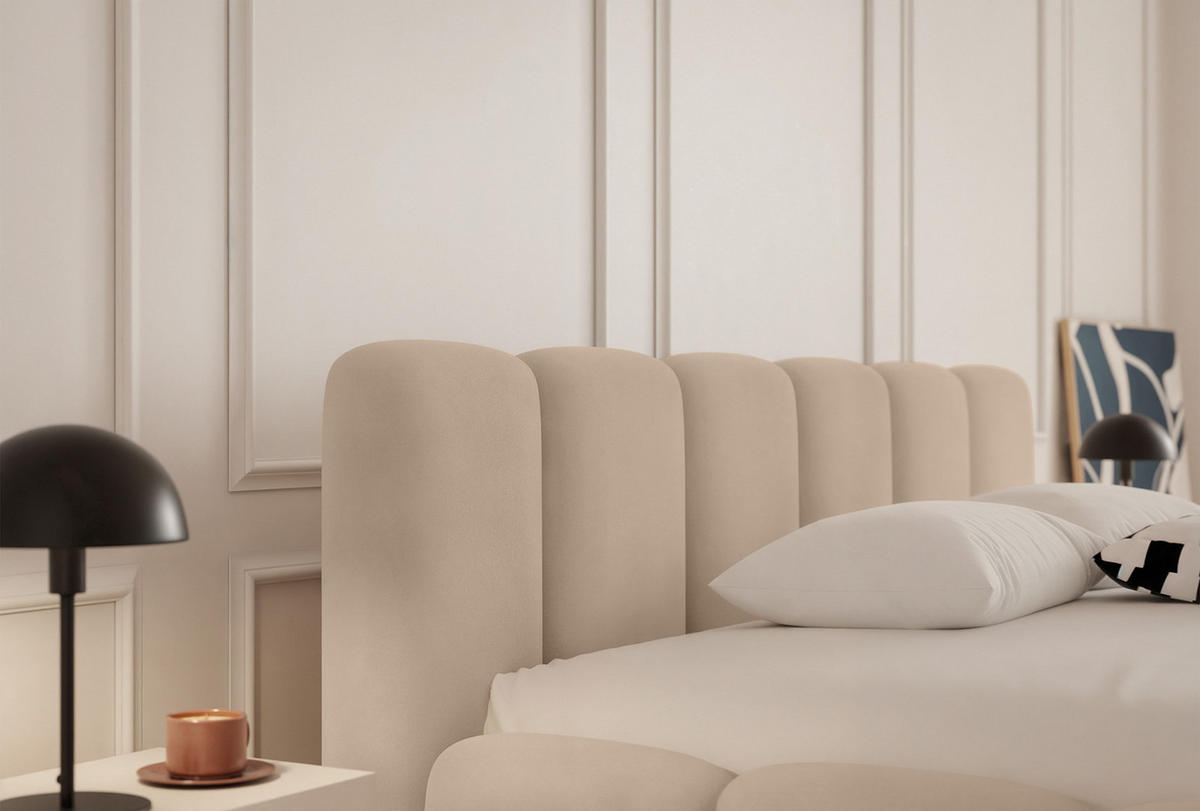 POLSTERBETT Limata 200x200 cm, Beige - Beige, Textil (200/200cm) - Fedve