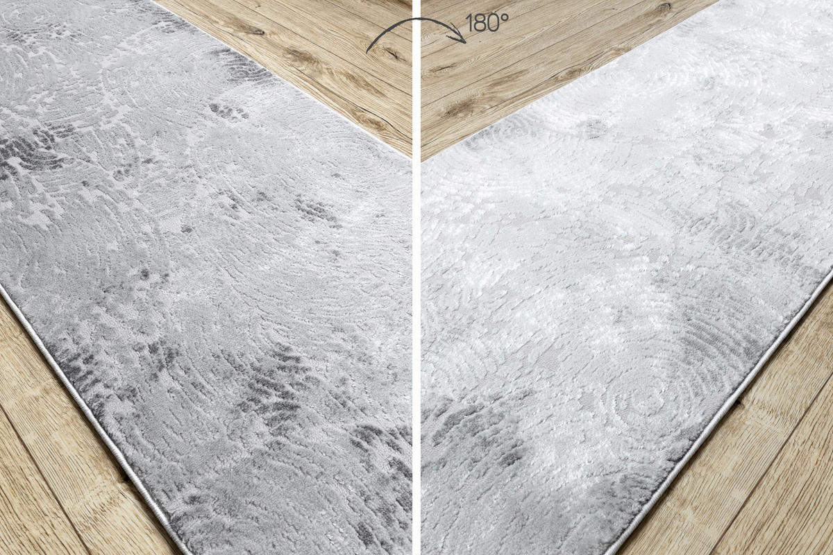 LÄUFER Strukturell MEFE 80/110 cm - Grau, Textil (80/110cm) - rugsX