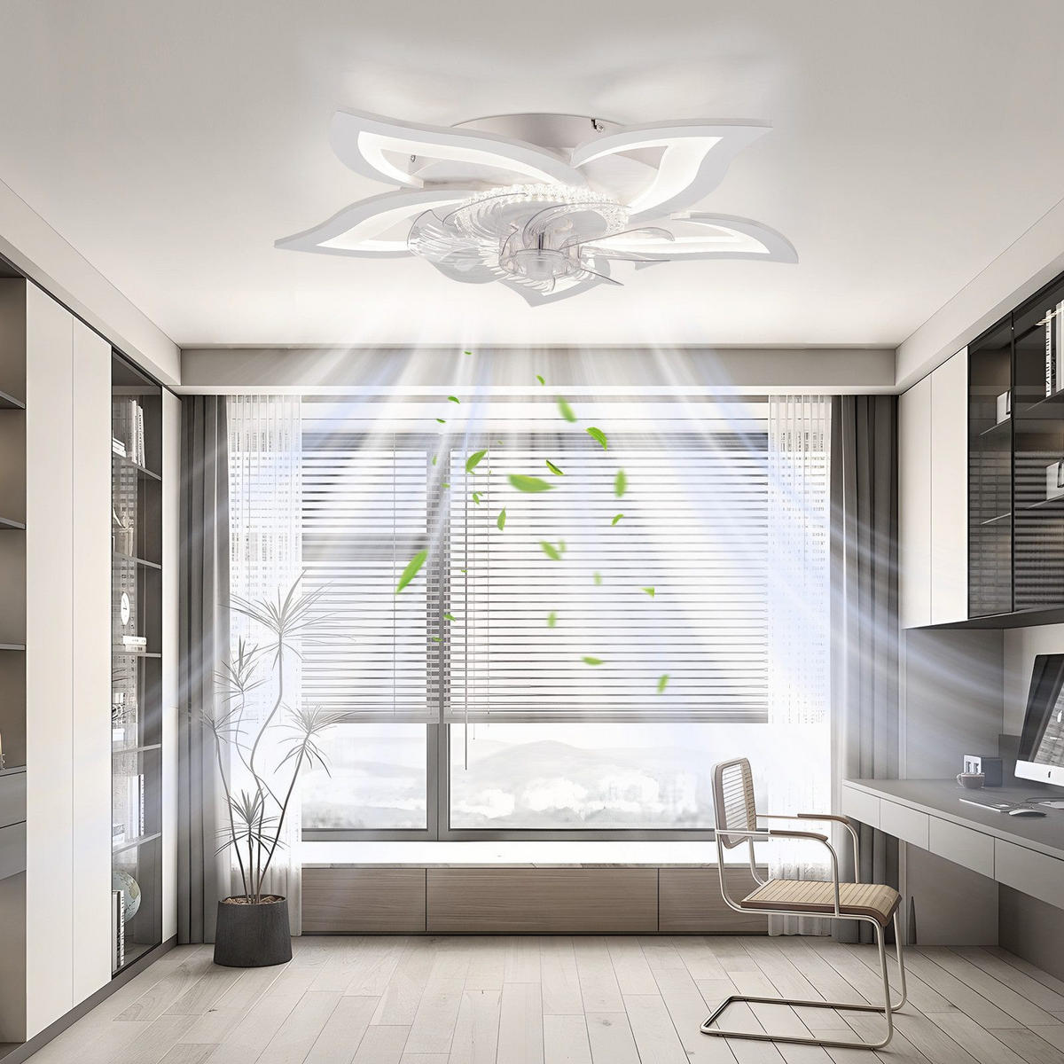 DECKENVENTILATOR RAHIMI 62/62/15 cm - Weiß, Kunststoff (62/62/15cm) - Nettlife