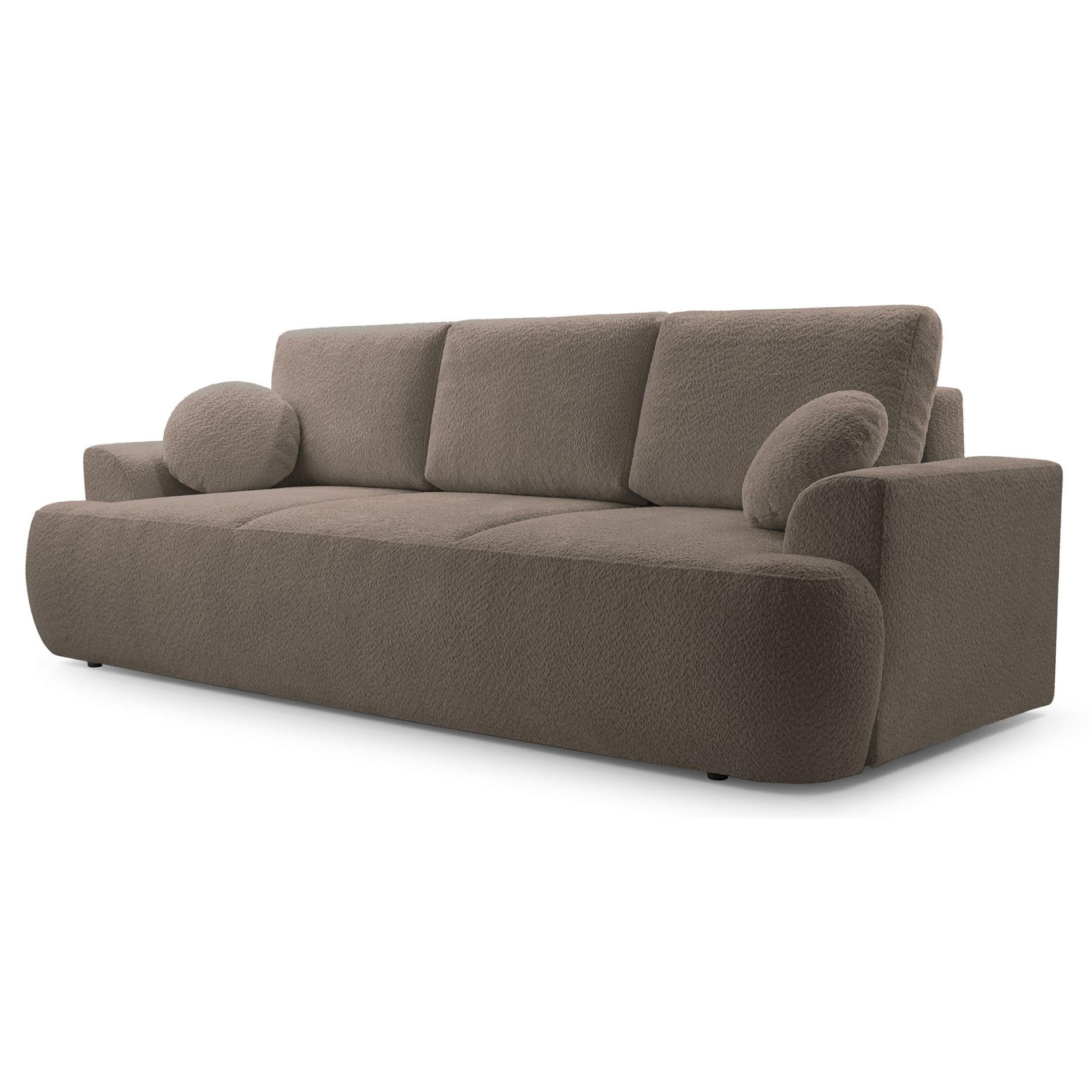 3-SITZER SOFA Barletto Altrosa Bouclé - Pink/Schwarz, Holz/Textil (248/94/110cm) - Selsey