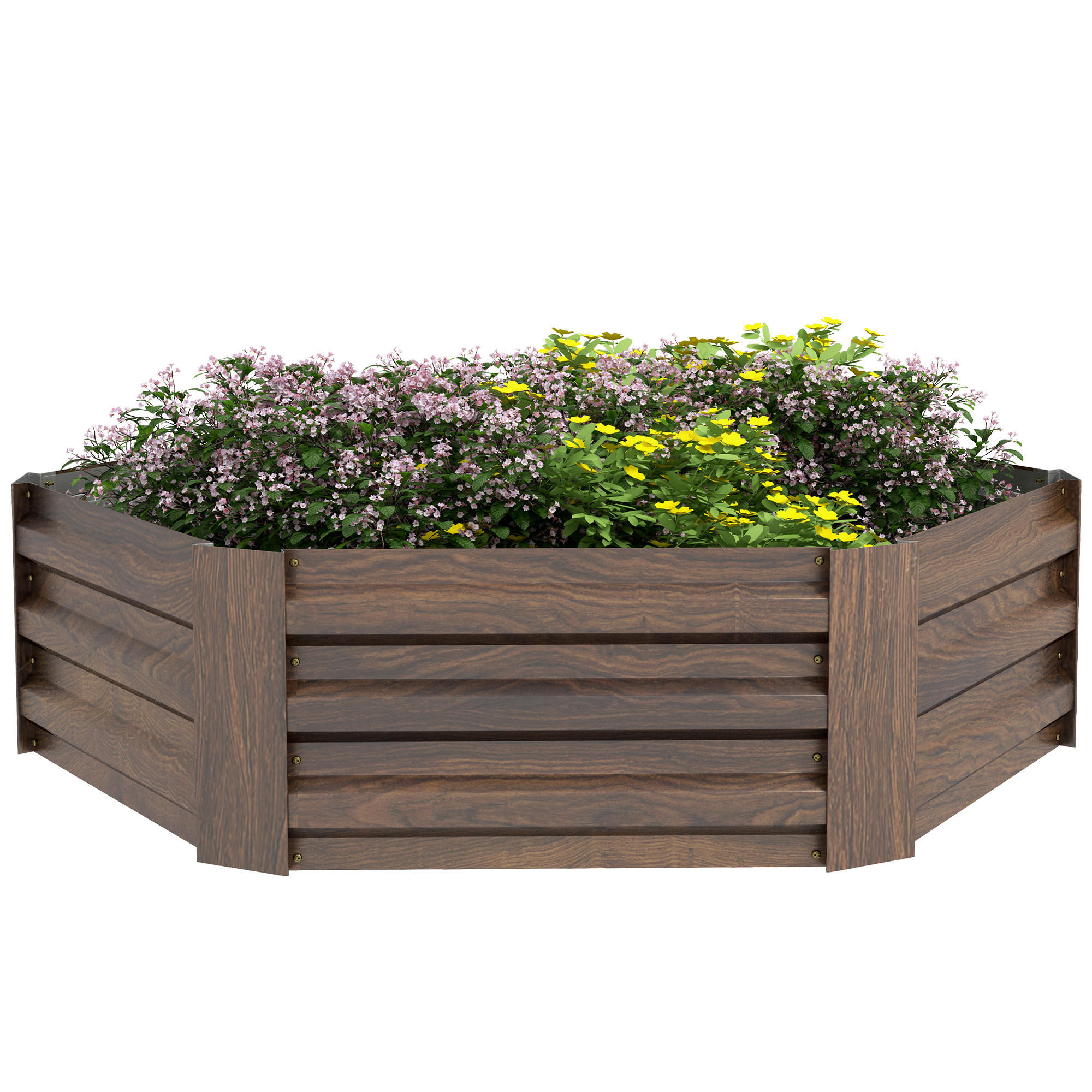 HOCHBEET aus Stahl für Balkon, Garten, Dunkelbraun, 113 x 98 x 30 cm - Braun, Metall (98/30/113cm) - Outsunny
