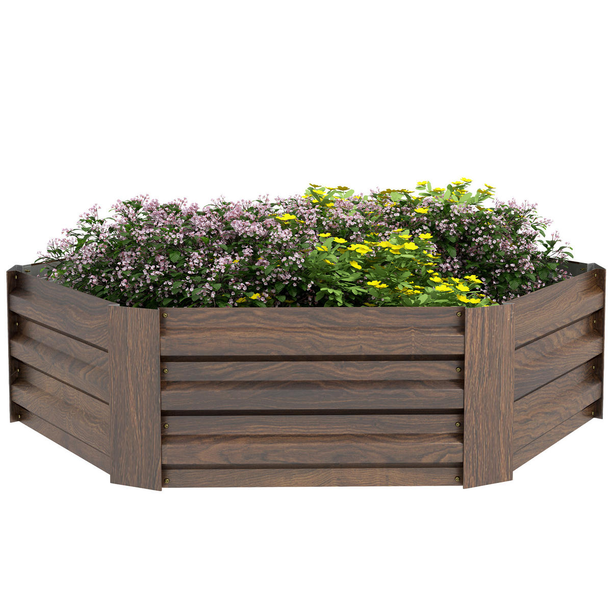 HOCHBEET aus Stahl für Balkon, Garten, Dunkelbraun, 113 x 98 x 30 cm - Braun, Metall (98/30/113cm) - Outsunny