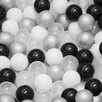 BÄLLEBAD-BÄLLE 200 Stück, Schwarz/Grau/Weiß/Transparent, 5.5 cm - Schwarz, Kunststoff (5.5/5.5/1cm) - Littletom
