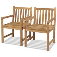 GARTENSTÜHLE 2 Stk. Massivholz Teak - Braun, Holz (58/90/60cm) - furnicato
