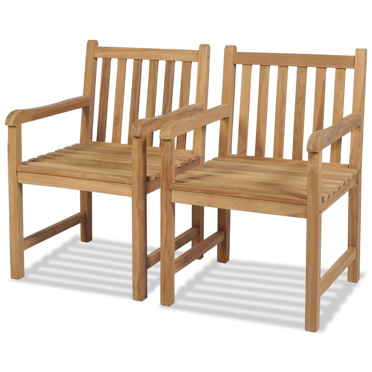 GARTENSTÜHLE 2 Stk. Massivholz Teak - Braun, Holz (58/90/60cm) - furnicato