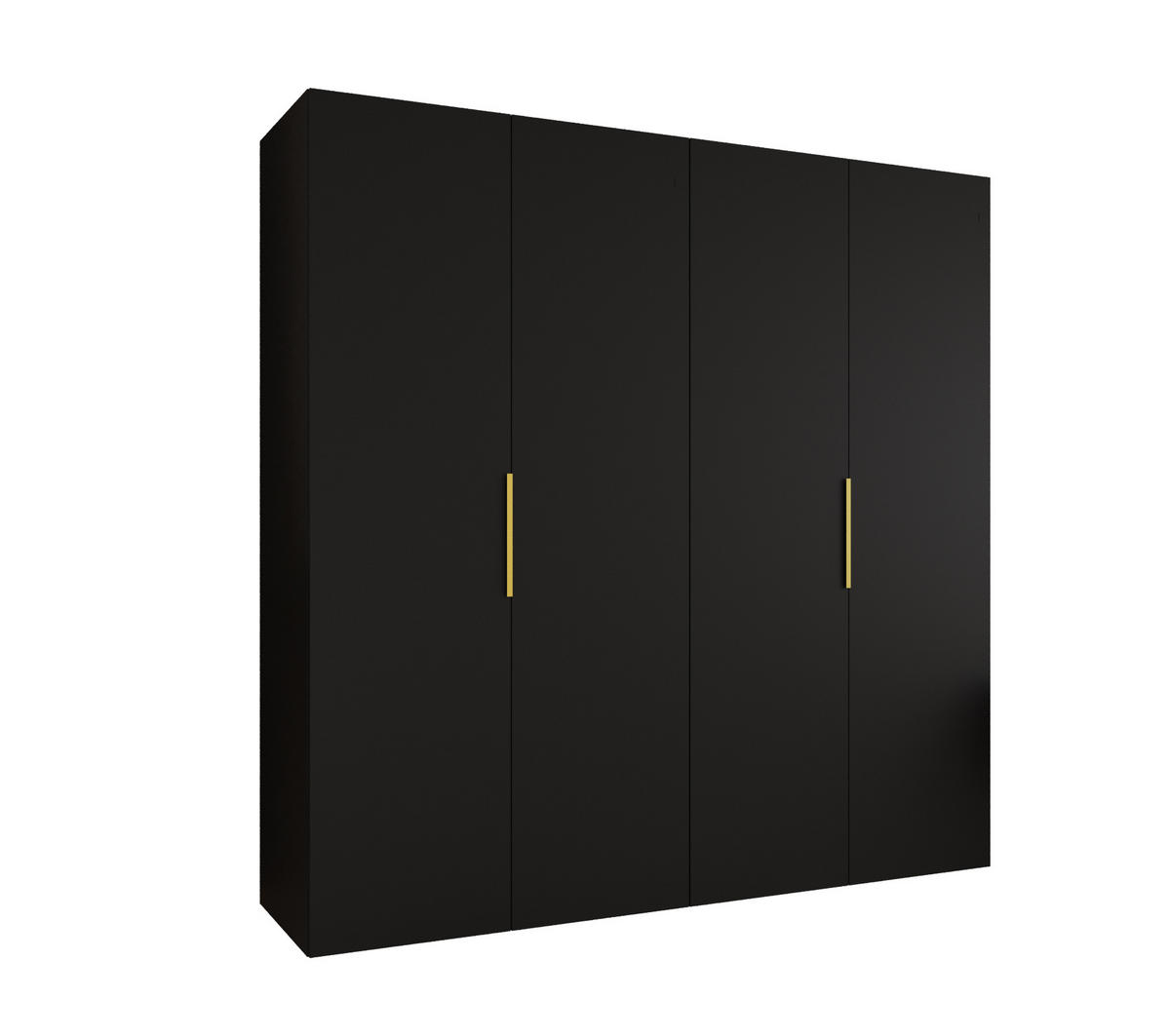 DREHTÜRENSCHRANK 202/200/52 4-türig - Goldfarben/Schwarz, Holz (200/202/52cm) - MÖBEL KRYSPOL