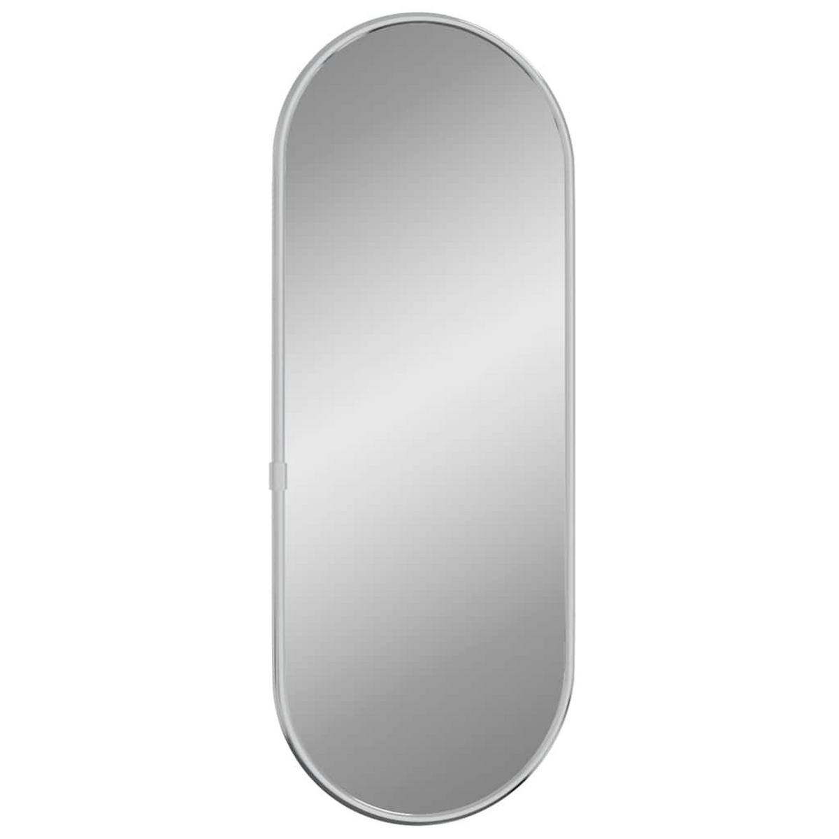 WANDSPIEGEL Silbern 40x15 cm Oval - Silberfarben, Glas (15/40/1cm) - furnicato