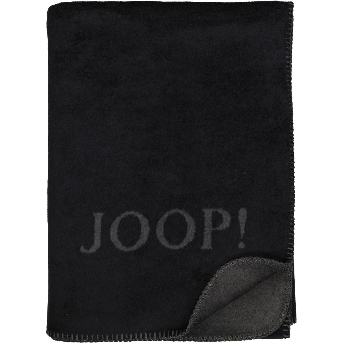 WOHNDECKEN UNI-DOUBLEFACE SCHWARZ-ANTHRAZIT - Schwarz, Textil (150/200cm) - Joop!