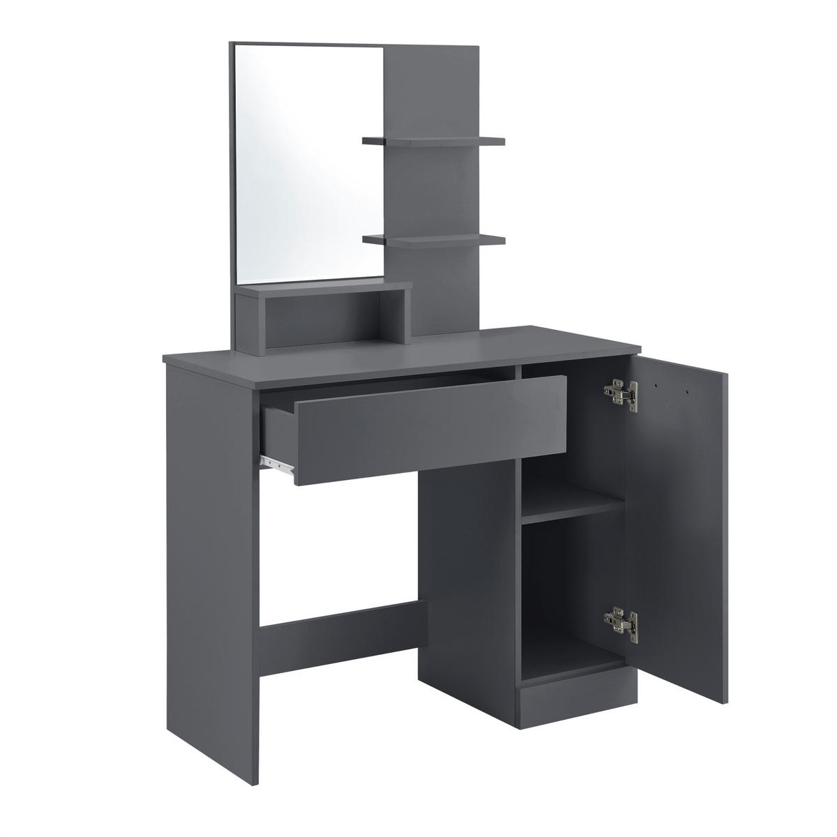 SCHMINKTISCH Krugersdorp - Grau, Holzwerkstoff (90/138/38cm) - [en.casa]