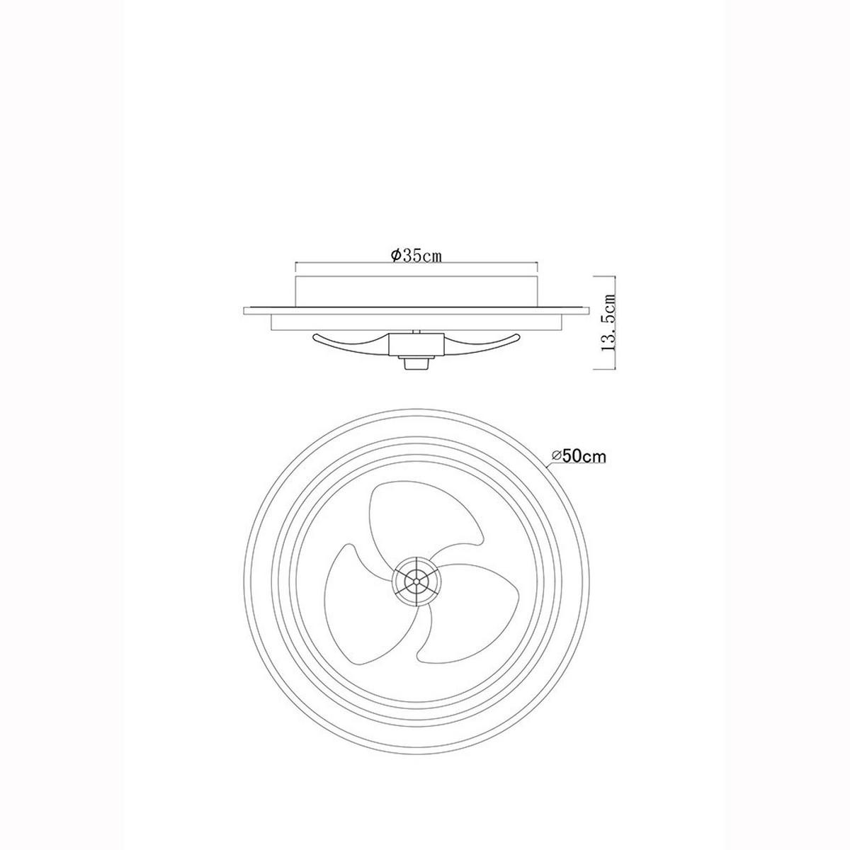 LED DECKENLEUCHTE Deckenventilator Holzoptik Braun - Braun, Metall (50/50/13.5cm) - Globo Lighting