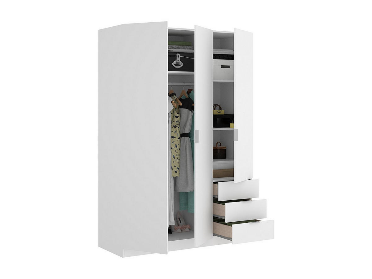 KLEIDERSCHRANK - 121 cm x 52 cm - holz - weiß Listowel - Weiß, Holz (121/184/52cm) - Vente-Unique