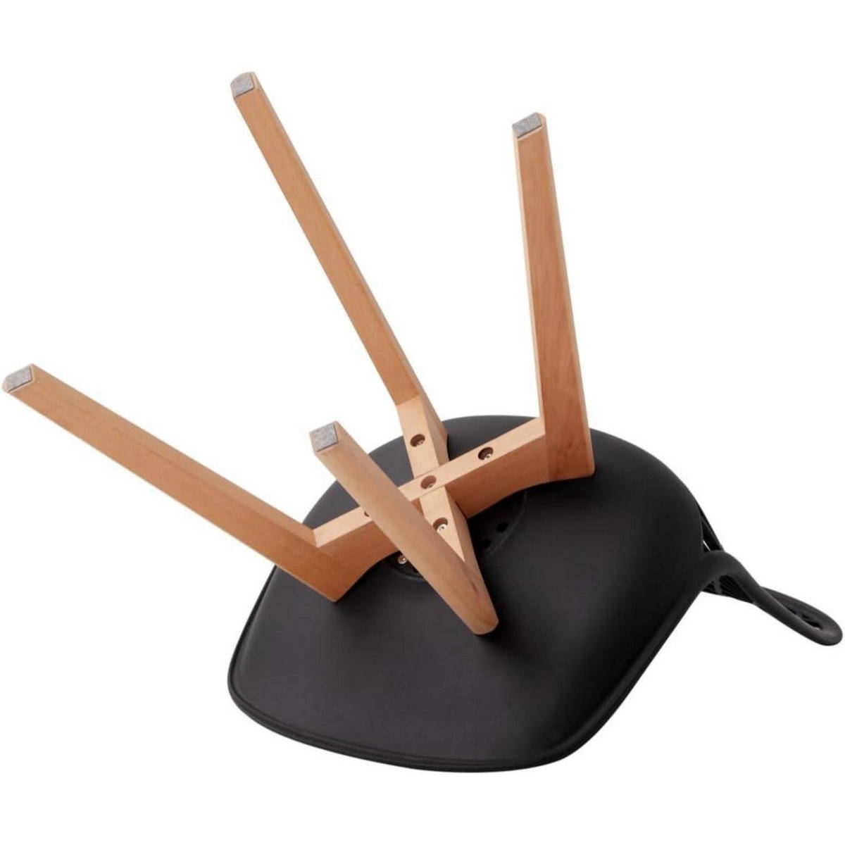 ESSZIMMERSTUHL 8er-Set mit Netzrückenlehne und Buchenholzbeinen Schwarz - Schwarz, Kunststoff (41/82.5/41cm)
