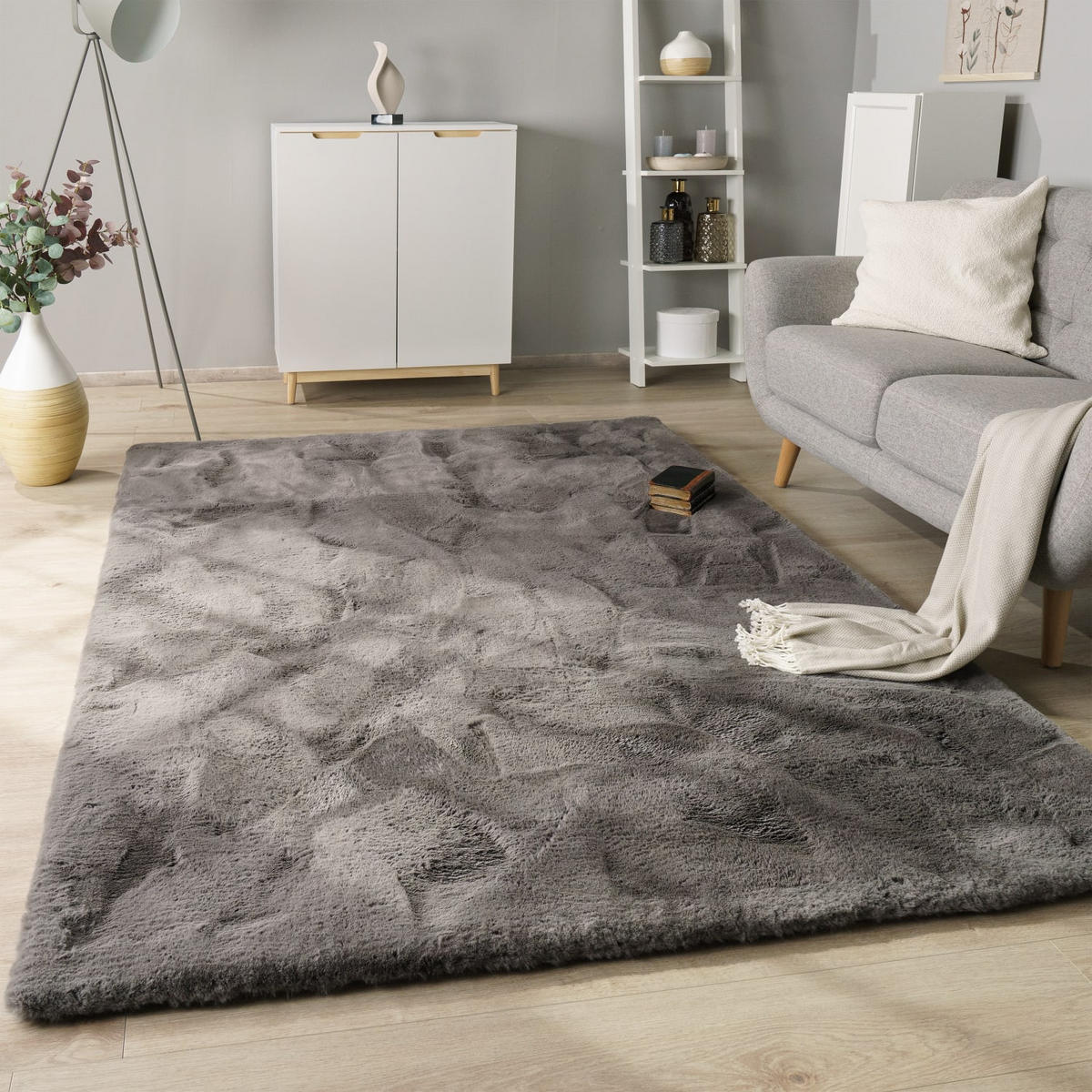 HOCHFLORTEPPICH, einfarbig, Florhöhe 35 mm, Anthrazit, 80 x 150 cm - Anthrazit, Textil (150/80cm) - KADIMA DESIGN