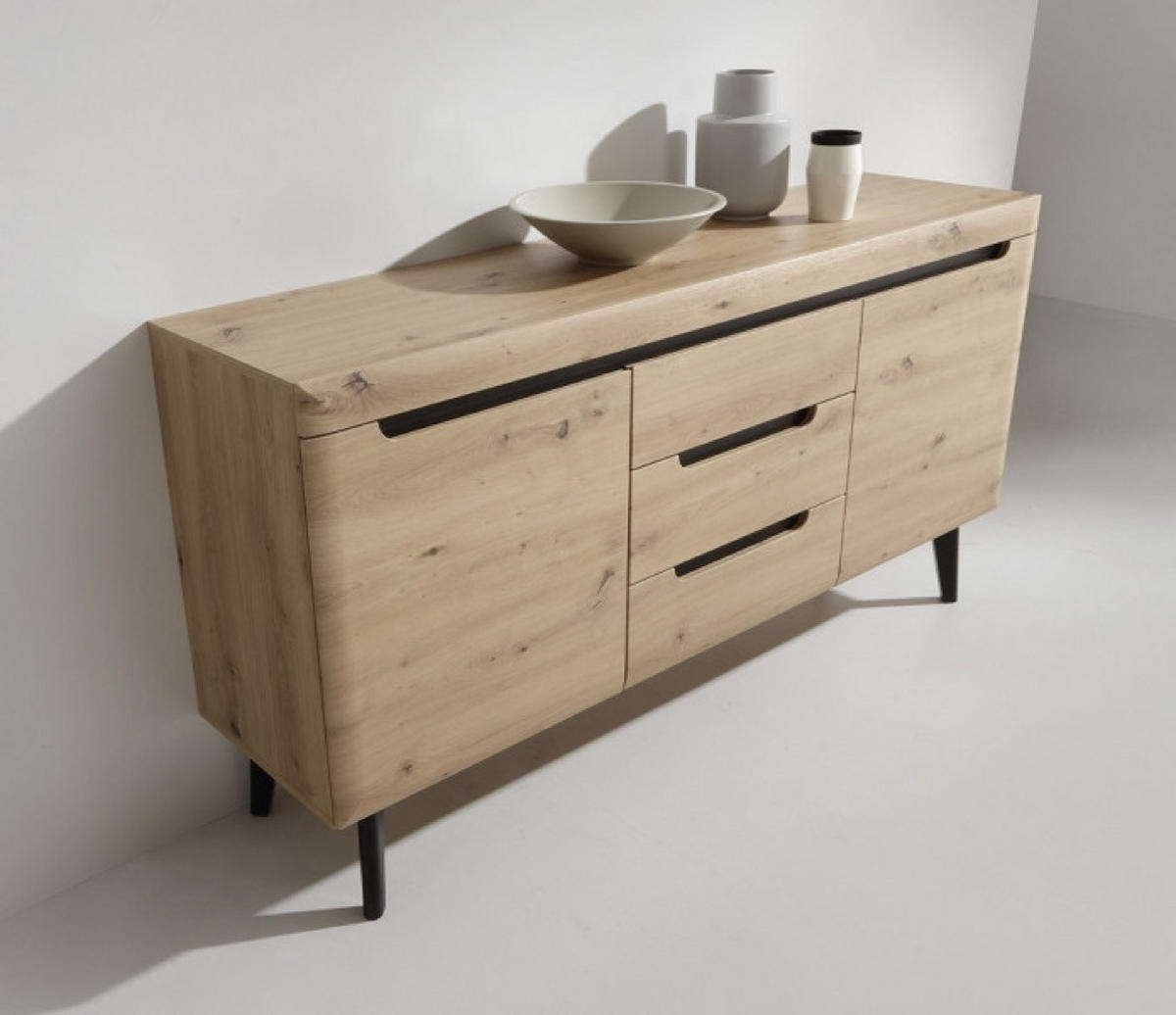 SIDEBOARD Schwarz Nordan NKSZ160 Artisan Eiche - Multicolor, Holzwerkstoff (160/83/40cm) - Sepro Meble