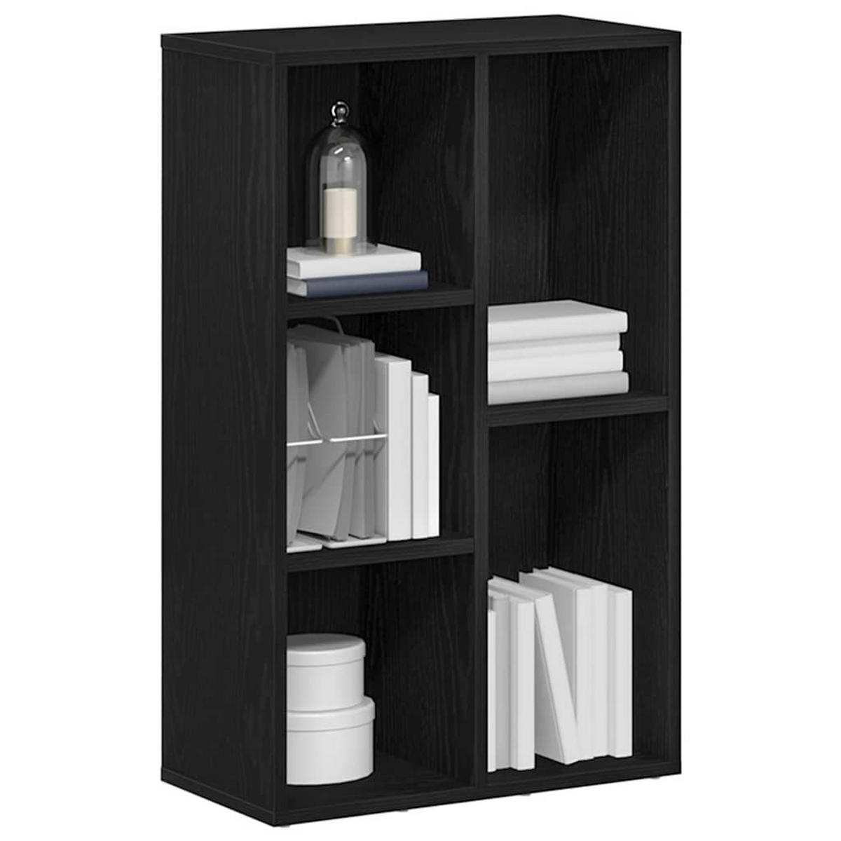 BÜCHERREGAL Schwarz Eichen-Optik 50/25/80 Cm Holzwerkstoff - Schwarz, Holzwerkstoff (25/80/50cm) - vidaXL