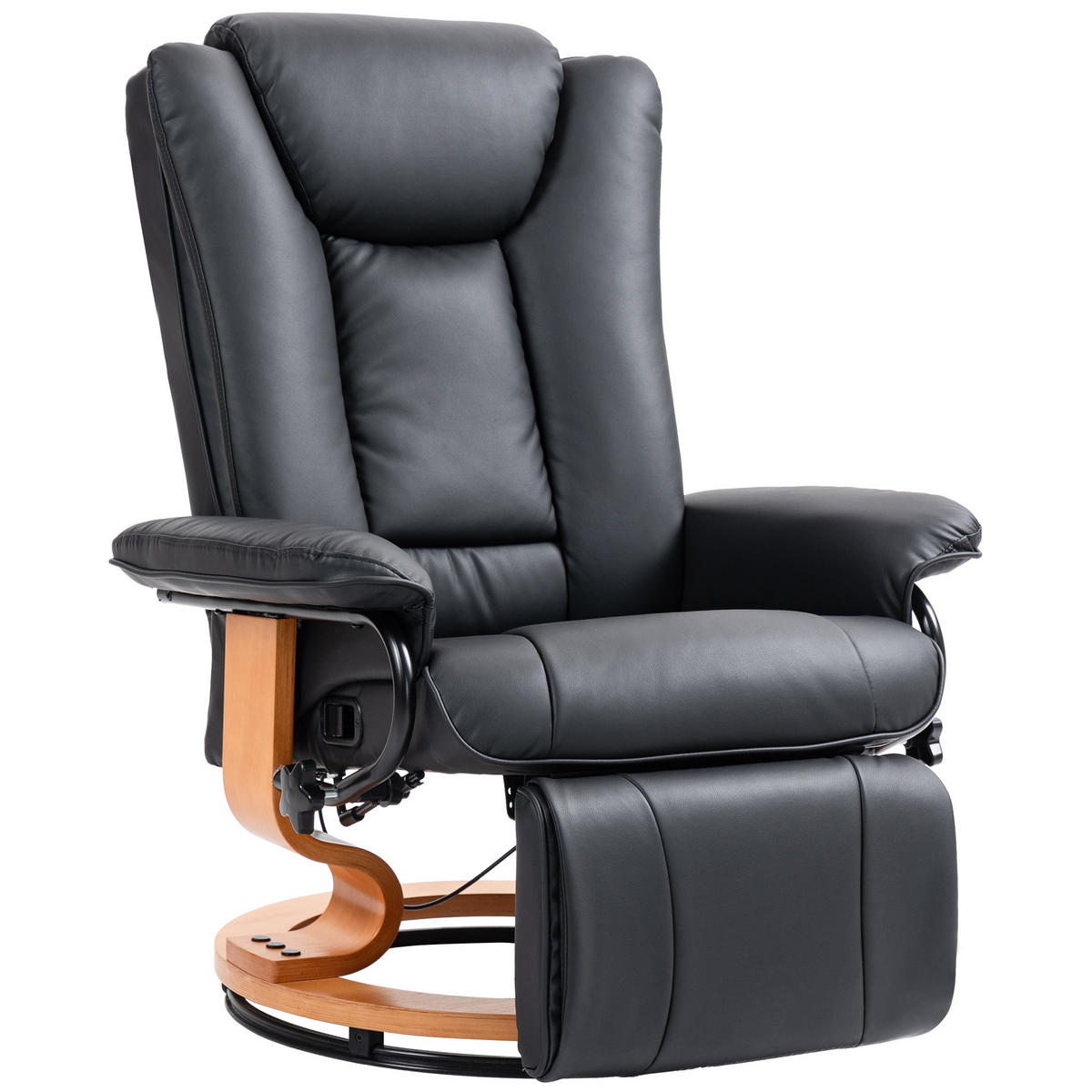 RELAXSESSEL DE-06292 mit Liegefunktion Schwarz - Schwarz, Holzwerkstoff (88/103/78cm) - ComfortXL