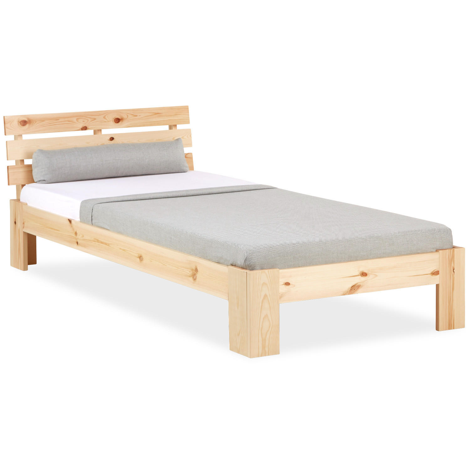 HOLZBETT Natur 90/200 cm Jugendbett mit Lattenrost - Naturfarben, Holz (90/200cm) - Homestyle4u