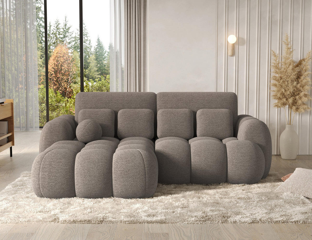 ECKSOFA COVELION L-Form – Schlaffunktion, Bettkasten, Wellenfederung, HR-Kaltschaum, inkl. Kissen, moderner Wohnkomfort - Braun, Kunststoff (260/167cm) - Wohnideebilder